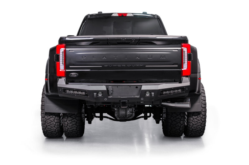 Ford Super Duty F-450 Bumper - Rear - Addictive Desert Designs - HoneyBadger - Hammer Black with Satin Black Panels - `23-`26